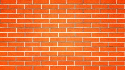 Orange regular brick wall texture background.