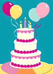 birthday cake with candles