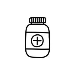 Obraz premium medicine doodle icon, vector color line illustration
