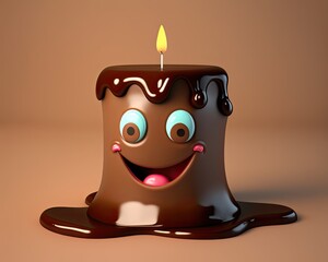 Anthropomorphic Character: Burning Chocolate Candle