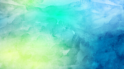 Fototapeta na wymiar 水彩のグラデーション背景 青や黄緑の混色