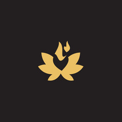 cannabis abstract minimalist gold line logo of a cannabis leaf for your brand.