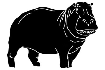 Hippopotamus Silhouette