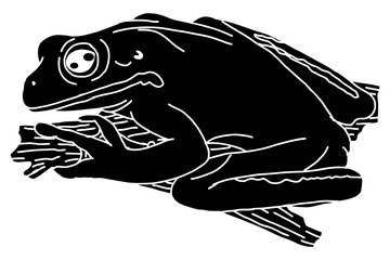 Silhouette of white-lipped tree frog