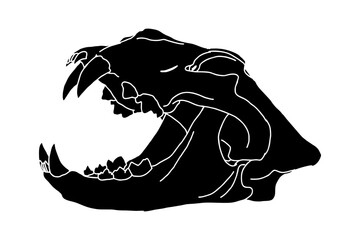 Silhouette of Lion Skull