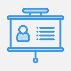 Profile presentation icon in blue style, use for website mobile app presentation