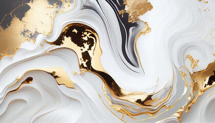 Background mixed liquid paint white and gold colors. Luxury marble texture. Marble wallpaper oil slick watercolor. liquid oil background. generative ai