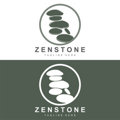 Balance Stone Logo Design, Vector Therapy Stone, Massage Stone, Hot Stone And Zenstone, Product Brand Illustration