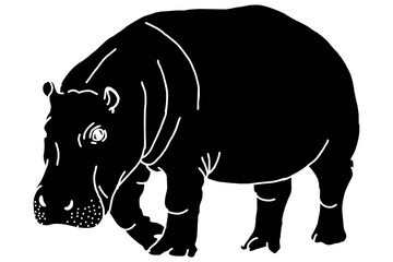 Hippopotamus Silhouette