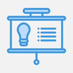 Idea presentation icon in blue style, use for website mobile app presentation