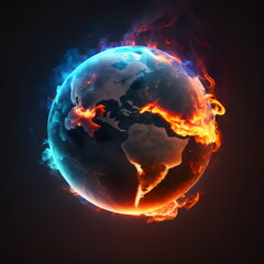 the earth on fire with focus on america created with generative ai	