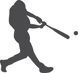 Baseball player hitter silhouette 04
