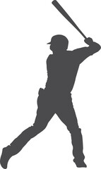 Baseball player hitter silhouette 06