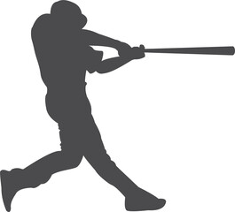 Baseball player hitter silhouette 07