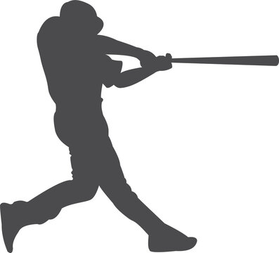 Baseball player hitter silhouette 07