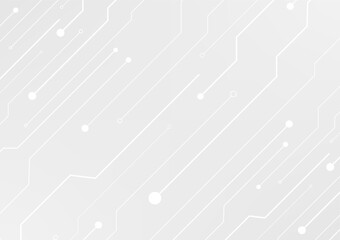 Abstract white background technology circuit. modern design white gray
communication concept