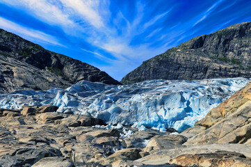Scenic View of Suphellebreen glacier, Norway 