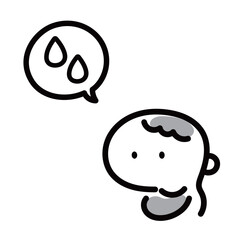 シンプルでかわいい人物アイコン　汗・涙　赤ちゃん
