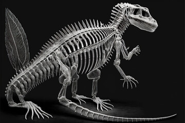 Fototapeta premium Reptile x-ray style. X-ray of Raw whole chicken. Creative Art abstract. Created with Generative AI technology