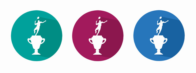 Icon for badminton trophy vector illustration in flat.