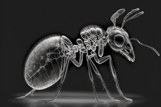 Antz x-ray style. X-ray of Raw whole chicken. Creative Art abstract. Created with Generative AI technology