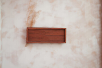 Wooden frame decorated on wall