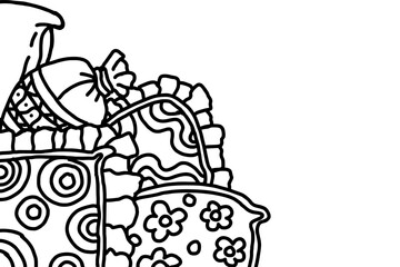 Border Design With Pile of Pillows Theme