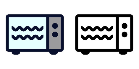 Microwave. Color and Line Icons