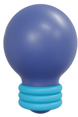 3D Rendering light bulb cartoon style. 3D Render illustration.
