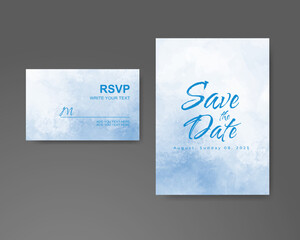 Wedding invitation with abstract watercolor background