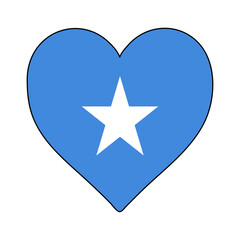 Somalia Heart Shape Flag. Love Somalia. Visit Somalia. Northern Africa. Africa. African Union. Vector Illustration Graphic Design.