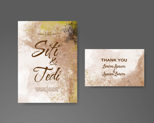 Wedding invitation with abstract watercolor background