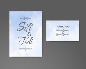 Wedding invitation with abstract watercolor background