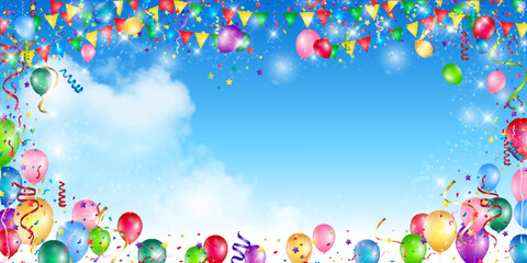 空　雲　風船　背景 © J BOY