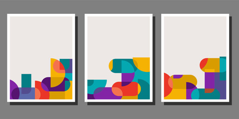 	
Abstract Bauhaus geometric pattern background vector circle