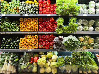 Variety of vegetables in supermarkets