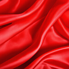 Fototapeta na wymiar red satin fabric, silk texture, generate ai