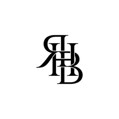 rhb initial letter monogram logo design