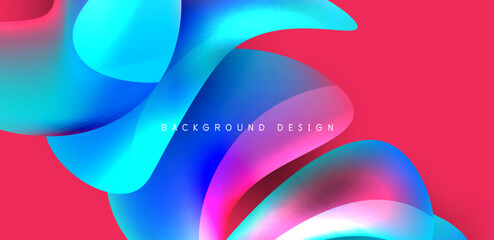 Fluid color liquid 3d elements abstract background