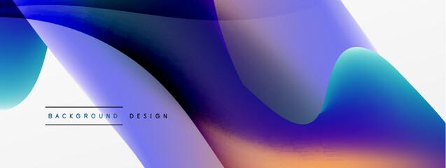 Fluid color abstract background. Liquid gradients, wave pattern. Trendy techno business template for wallpaper, banner, background or landing