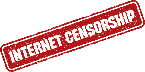 Internet censorship Stamp vintage old red color texture frame