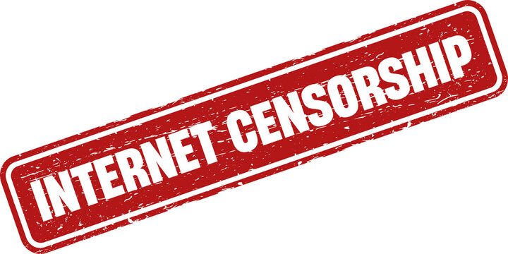 Internet censorship Stamp vintage old red color texture frame