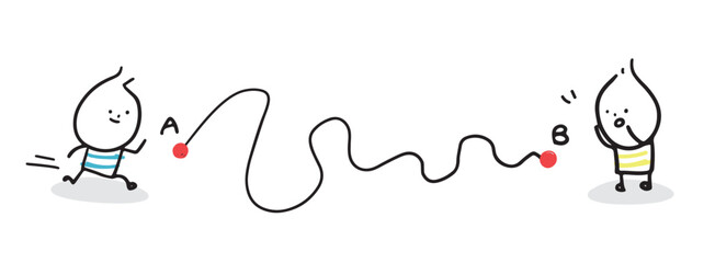 (Path) Collection of hand drawn business worker icons. Vector illustration. Path. Road.