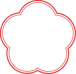 お祝いスタンプ、アイコンフレーム10 梅型