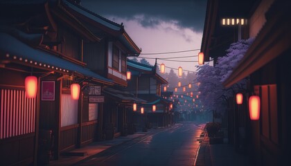 Fototapeta premium Lo-fi Traditional Japan house. Generative AI