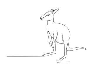 Continuous one line drawing of kangaroo . Simple illustration of standing kangaroo line art vector illustration