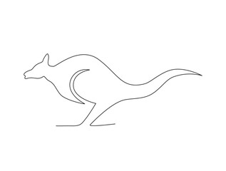 Fototapeta premium Continuous one line drawing of kangaroo . Simple illustration of standing kangaroo line art vector illustration