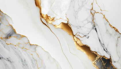 Luxury white and gold pattern of marble. background with texture for product design. Generative AI.