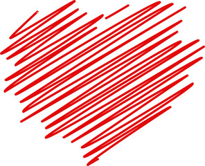 Obraz premium A red heart drawn as random lines