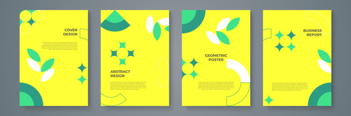 Creative geometric art prints. Mimimalist cover templates.